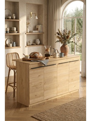 Robin Home Liva Mutfak Adası Ada Mutfak Yemek Masası 160CM Sepet