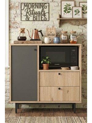 Robin Home Çok Amaçlı Dolap Mutfak Dolabı Sepet-Gri