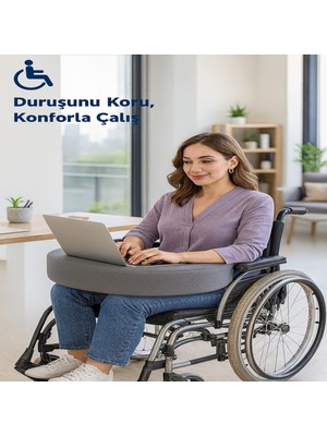 Viscora Tekerlekli Sandalye Okuma Çalışma Minderi – Ofis Sandalye Günlük Aktivite Minderi