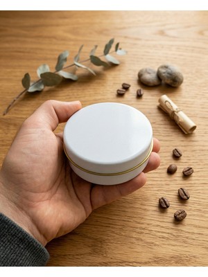 Gucso 100 ml Mum Tenekesi Beyaz Metal Kutu Kapaklı | Kozmetik Krem Balm Mum Kabı 100 cc