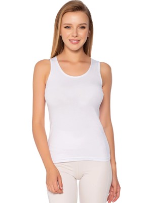 Gümüş 4066 12'li Kadın Likralı Geniş Askı Düz Biye Atlet