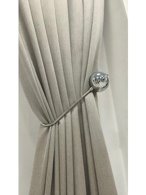 Semra Perde Kornişe Takılan Ipli Braçol (Hayalet Tavan Bağı) – Perde Yan Toplama Aparatı Parlak Gümüş Kaliteli  Metal Renso(1 Adet)