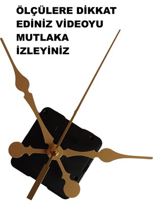 Cnr Shop Saat Mekanizması, 22 mm Şaft Boyu Sessiz Çalışır Saat Motoru Akrep-Yelkovan-Saniye-(Askısız)