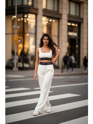 Crop Top Atlet ve Yandan Fermuar Cepli Pantolon Trend Alt Üst Takım