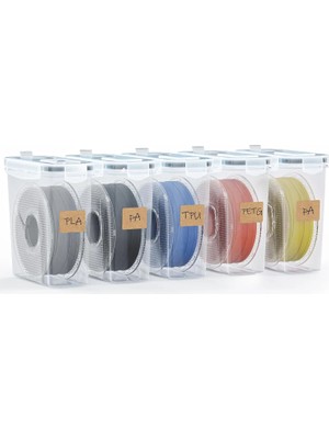 Yeşilev Filament Saklama Kutusu Vakumlu – Nem Önleyici Dry Box – 5 Kutu 1 Vakum