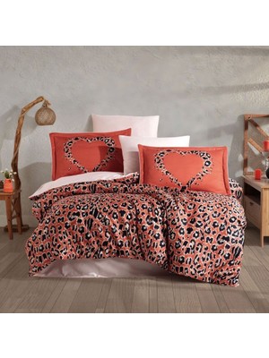 Elma Shop Çift Kişilik Saten Nev Aura Koral