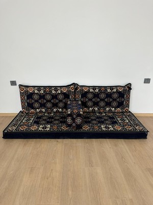 Akdağ Tekstil Şark Köşesi Takımı | 4 Parça Şahmeran Lacivert Boş Kılıf (Süngersiz)