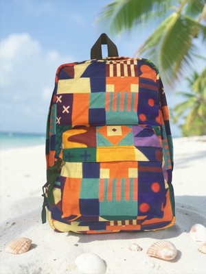 Old Cotton Cargo Kaliteli Mini Vintage Salaş Disayn Günlük Sırt Gezi Çantası 21 cm x 34 cm