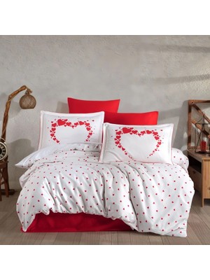 Elma Shop Çift Kişilik Saten Nev Amore Beyaz