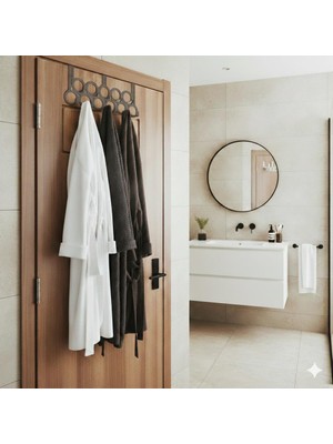 Askıcı Kapı Arkası Askı Düzenleyici – Delmeden Asılan Çoklu Plastik Askılık – Çanta, Mont ve Havlu Için Pratik Kapı Arkası Organizer (Antrasit)