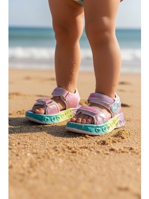 Marco Kids 207 Hafif Kız Çocuk Işıklı Rahat Sandalet