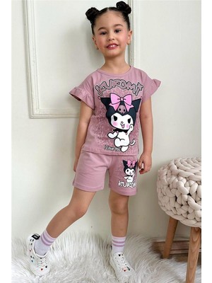 Lillypicca Kız Çocuk Baskılı Fırfırl Kollu Şortlu Takım