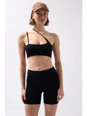 Softfit Ince Askılı Toparlayıcı Spor Bralet & Cepli Biker Şort Takım