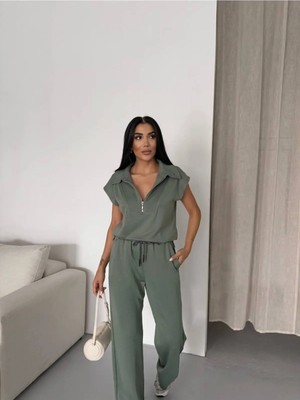 Castivo Fashion Zipfit Kadın Fermuarlı Kolsuz Takım