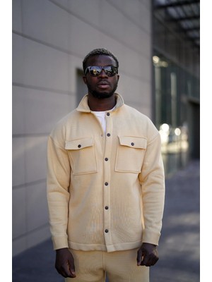 Erkek Gömlek Form Çıtçıtlı Eşofman Takımı – Oversize – 2’li Set