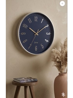 Galaxy Lüks Seri Sessiz Akar Mekanizma Lacivert Duvar Saati 40 cm