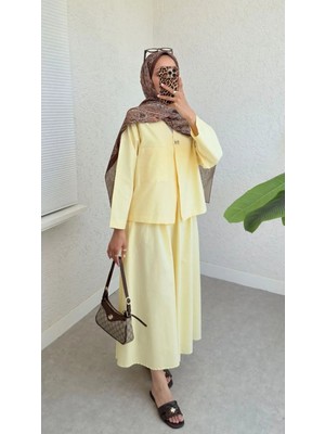 Castivo Fashion Cepli Kısa Ceket & A-Kesim Uzun Etek Ikili Takım