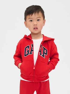 Gap Erkek Bebek Kırmızı Gap Logo Relaxed Fermuarlı Sweatshirt