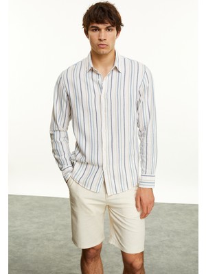 MUDO Çizgili Regular Fıt Gömlek