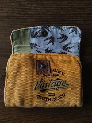 Old Cotton Sarı Çakra Serisi %100 Pamuk Vintage Otantik Sarı Cüzdan