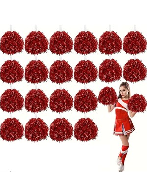 Esranın Dünyası 10 Çift ( 20 Adet ) Kırmızı Renk 23 Nisan 19 Mayıs 29 Ekim Okul Gösteri Ponponları