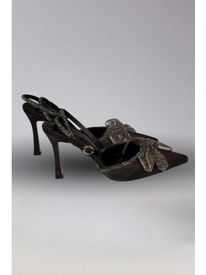 Victoria Shoes Taşlı Kurdeleli Sivri Burun Gece Ayakkabısı