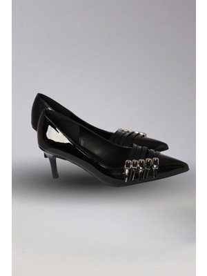 Victoria Shoes Çoklu Tokalı Rugan Topuklu Ayakkabı Stiletto