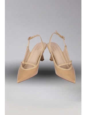 Victoria Shoes Toka Detaylı Arkası Açık Kroko Topuklu Ayakkabı