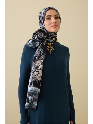 Imannoor Gül Sarmaşık Floş Viskon Şal 70 x 210