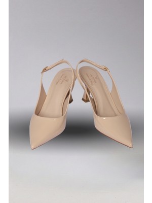Victoria Shoes Rugan Bej Topuklu Ayakkabı