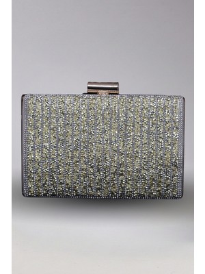 Victoria Shoes Altın Sarısı Şerit Taş Işlemeli Lüks Portföy