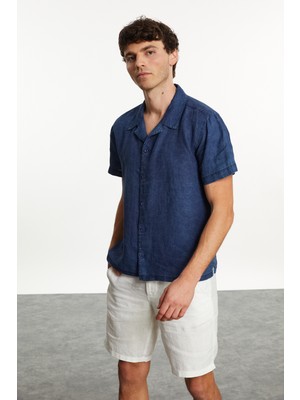 Regular Fıt Keten Gömlek