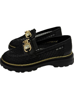 Victoria Shoes Siyah Zincir Detaylı