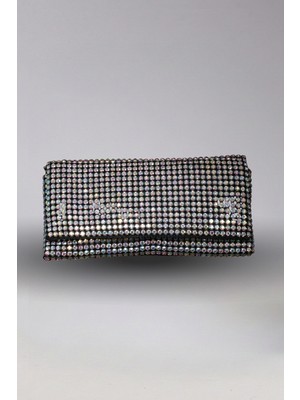 Victoria Shoes Mıknatıslı Kapaklı Çok Renkli Işıltılı Abiye Çanta