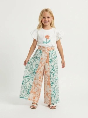 Zekids Kız Çocuk Desenli Tasarım Pantolon