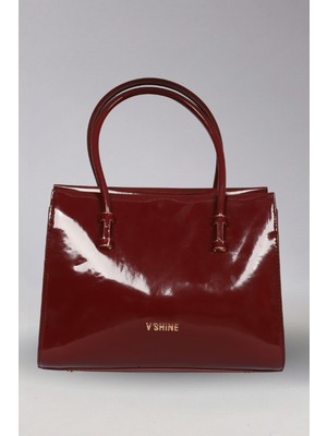Victoria Shoes Sert Kalıp Dikdörtgen Rugan Tote Çanta