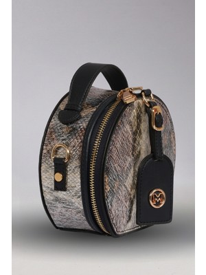 Victoria Shoes Victoria Snake Serisi Yuvarlak El ve Omuz Çantası