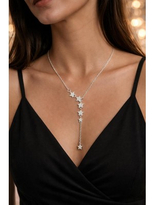 Elifin Işıgı Yıldız Işığı Lariat Kolye – Zarif ve Modern Kadın Kolyesi