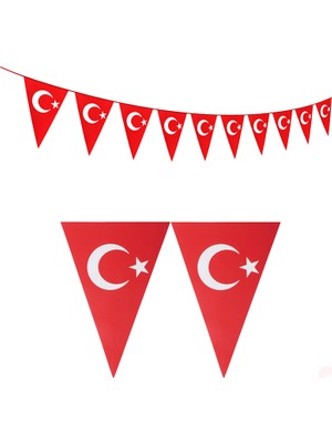 Süsle Bebek ve Parti Ayyıldız Üçgen Bayrak Flama Seti, 2.2 mt