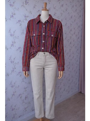 Aleksandrit Butik Kırmızı Kareli Kışlık Mevsimlik Gömlek