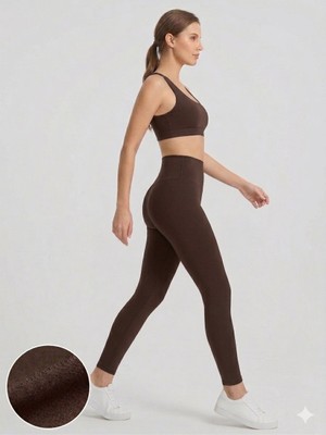 CHNA Kadın Siyah Yüksek Bel Toparlayıcı Günlük Giyim Iç Göstermeyen Kompakt Kumaş Spor Tayt Özel