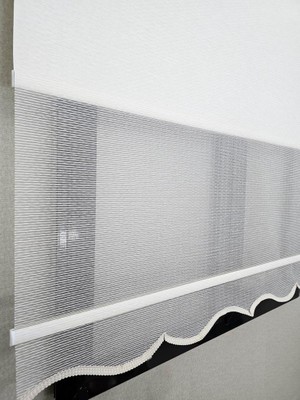 BBB Dalga Çizgili Modern Tül ve Işık Geçirmez Blackout Stor perde TS2026BL