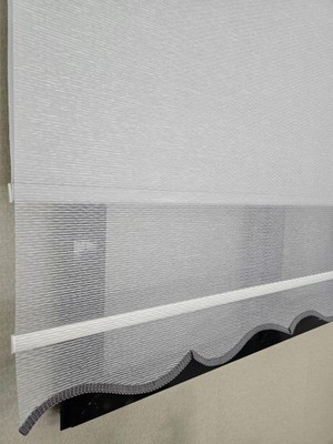 BBB Dalga Çizgili Modern Çift Mekanizmalı Tül ve Stor perde TS2026