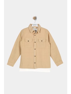 Alg ERKEK ÇOCUK MEVSİMLİK KETEN CEPLİ GÖMLEK TİŞÖRT İKİLİ TAKIM (Bir Beden Büyük Önerilir)