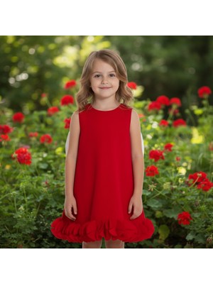 Milays Kız Çocuk Arkası Fiyonk Detaylı Abiye Elbise