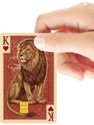 Huggy Craft Iskambil Aslan Temalı Parlak Kredi/banka Kart Kaplama Sticker