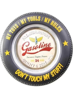 Skygo Dekoratif Araba Tekerleği Gasoline Temalı LED Işıklı Duvar Panosu