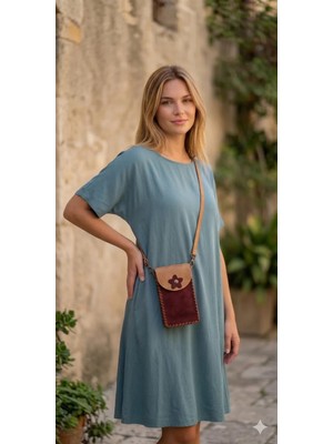 Gerçek Deri/Süet Bordo TELEFONLUK/ÇANTA(17CMX10CMX4CM)