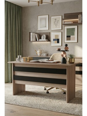 Robin Home Ofis Çalışma Masası Bilgisayar Masası Meşe