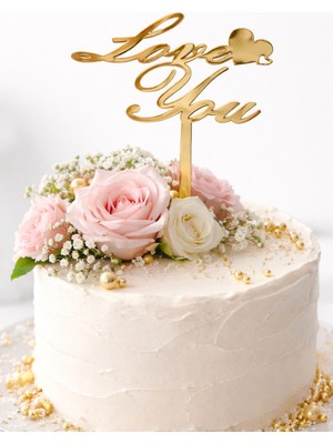 Güven Love You Çubuk Pasta Süsü Topper Özel Gün Hediyelik